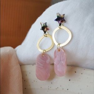 Acetate Acrylic Brass Minimalist Earrings